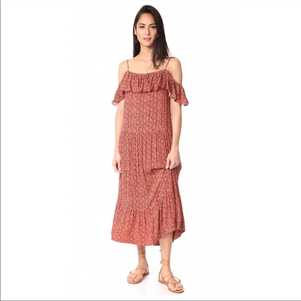 Rebecca Minkoff peach printed NWT maxi dress